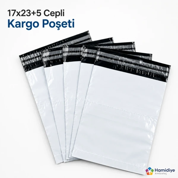 17x23+5 Cepli Kargo Poşeti | Fatura Cepli Yapışkanlı Gönderi Poşeti