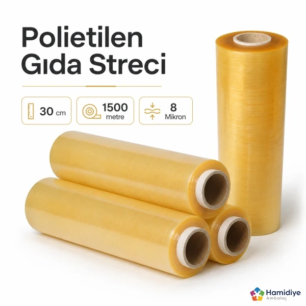 30 cm 1500 Metre 8 Micron Gıda Streci | Uzun Metrajlı Koruma