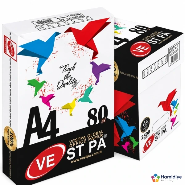 A4 Fotokopi Kağıdı 80 gr 2500 Sayfa 5 Paket Beyaz Yazıcı Kağıdı